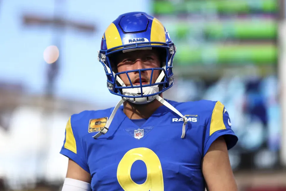 Matthew Stafford in helmet