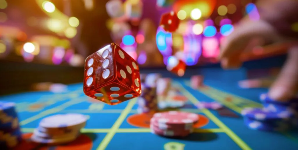dice on the poker table